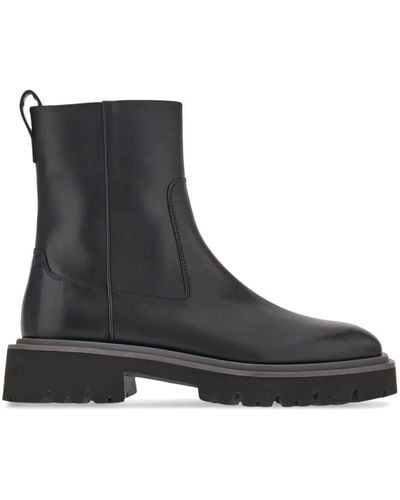 Ferragamo Leather Ankle Boots - Black