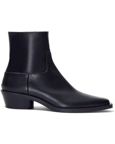 Proenza Schouler Bronco Leather Ankle Boots - Blue