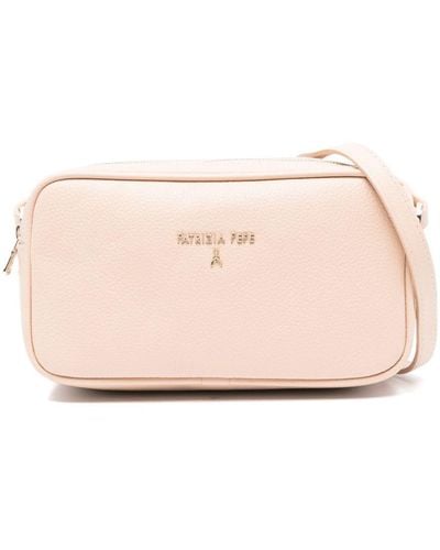 Patrizia Pepe Grained Leather Cross Body Bag - Pink