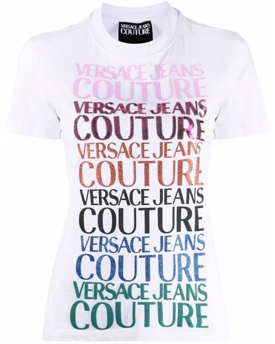 Versace T-shirt à logo imprimé - Blanc