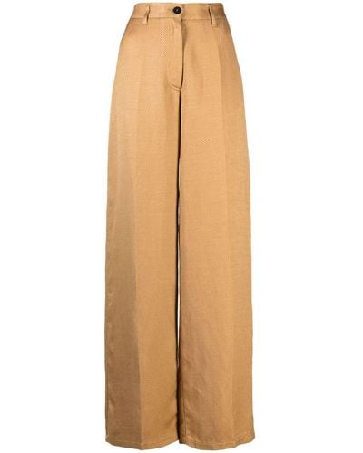Forte Forte High-waisted Wide-leg Trousers - Natural