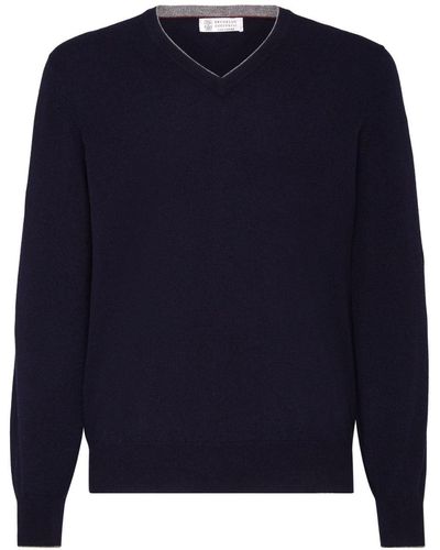 Brunello Cucinelli V-neck Sweater - Blue