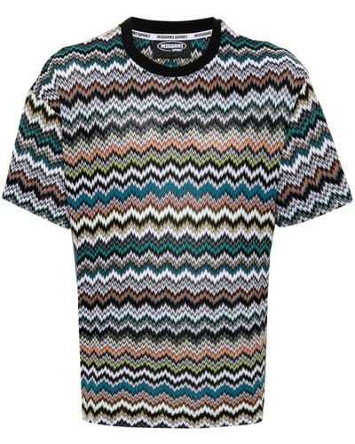Missoni Zigzag Woven Design T-shirt - Black