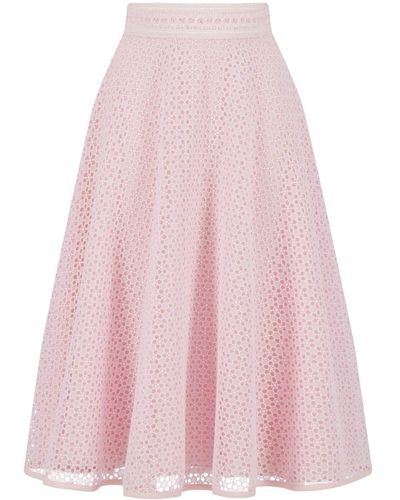 Giambattista Valli Lace-embroidered A-line Skirt - Pink