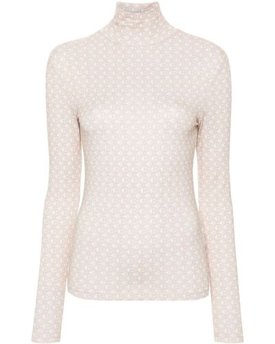 Claudie Pierlot Logo-print High-neck Top - White