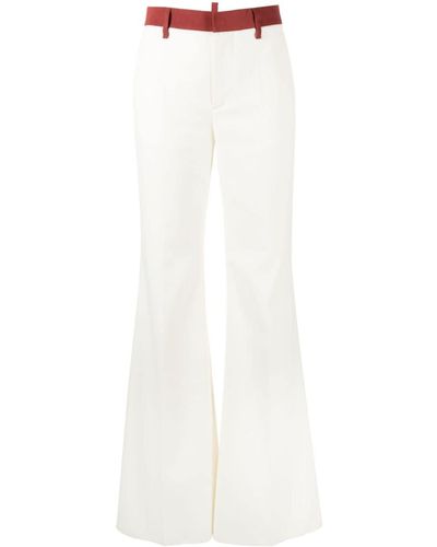 DSquared² Logo-debossed Flared Pants - White