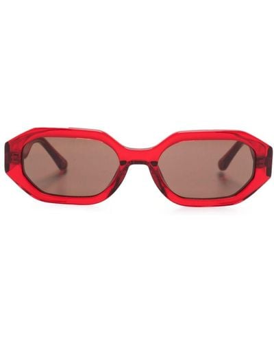 The Attico X Linda Farrow lunettes de soleil Irene à monture géométrique - Rouge