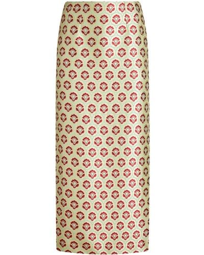 Etro Falda de tubo con motivo floral - Neutro