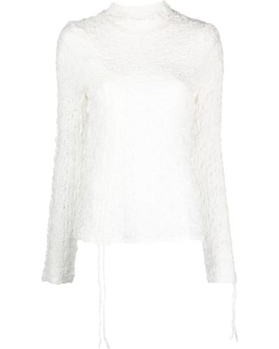 Bimba Y Lola Ruched Long-sleeve Top - White