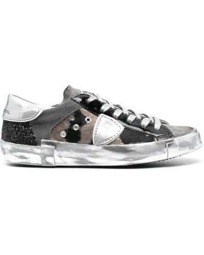 Philippe Model PRSX leather low-top sneakers - Bianco