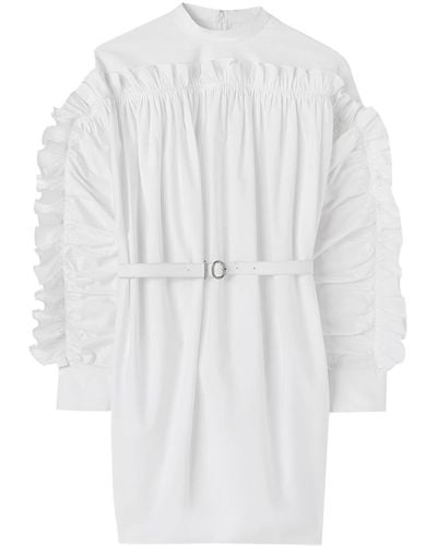 Jil Sander Ruffled-detail Cotton Minidress - White