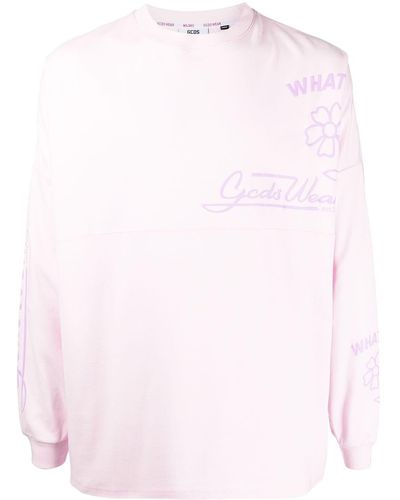 Gcds Floral-print Cotton T-shirt - Pink