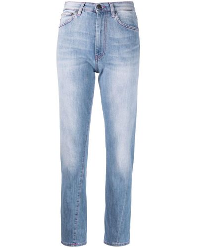 Dondup Jeans dritti con effetto schiarito - Blu