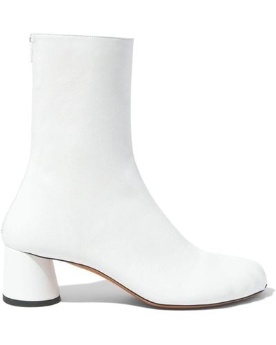 Proenza Schouler Sculpt Leather Ankle Boots - White