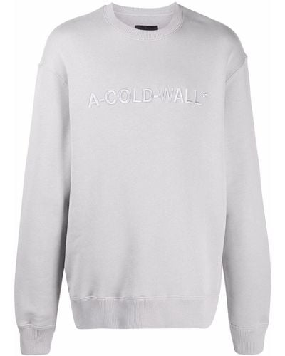 A_COLD_WALL* Logo-embroidered Cotton Sweatshirt - White