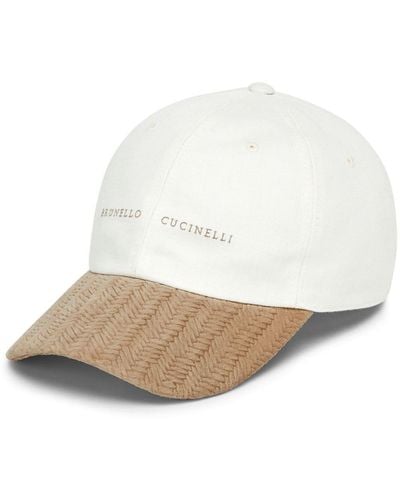 Brunello Cucinelli Cappello da baseball con stampa - Bianco
