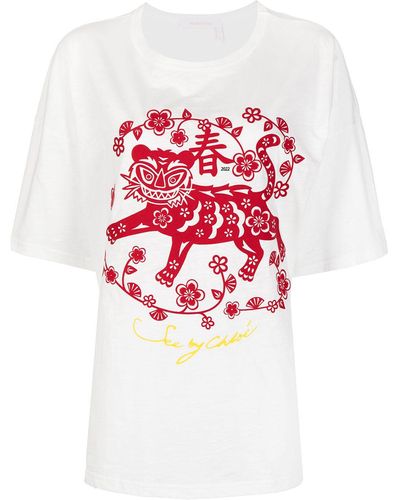 See By Chloé T-Shirt mit grafischem Print - Weiß