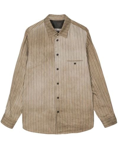 Ziggy Chen Faded-effect Striped Shirt - ナチュラル
