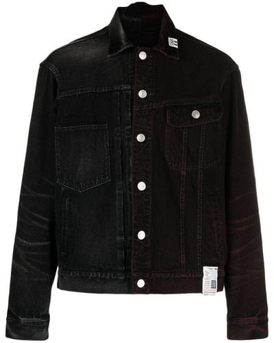 Maison Mihara Yasuhiro Tie-dye Patchwork Denim Jacket - Black