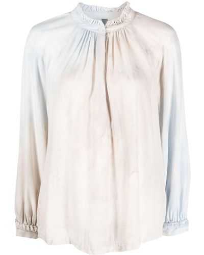 Raquel Allegra Blouse Met Tie-dye Print - Naturel