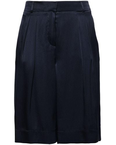 Alberta Ferretti Satin Tailored Shorts - Blue