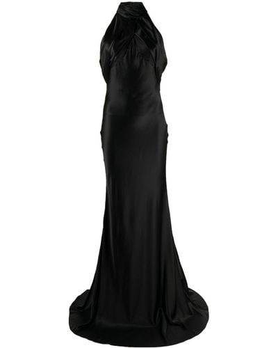 Rachel Gilbert Audrey Halterneck Silk Gown - Black