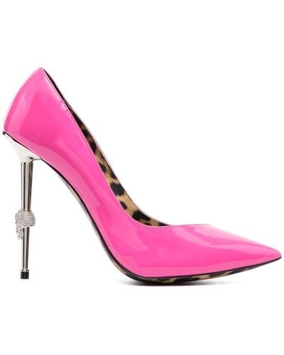 Philipp Plein Decollete 120mm Patent Court Shoes - Pink