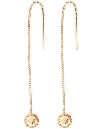 Versace Medusa Chain-link Drop Earrings - White