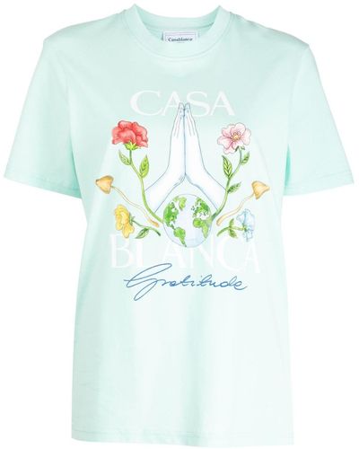 Casablancabrand Camiseta Gratitude con estampado gráfico - Azul