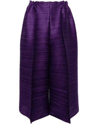Pleats Please Issey Miyake Thicker Bounce Cropped Trousers - Purple