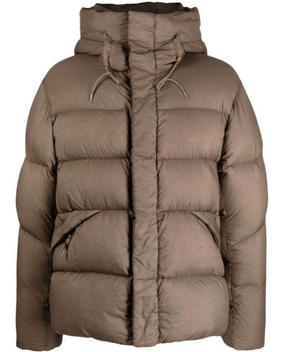 C.P. Company High-neck Hooded Puffer Jacket - Brown