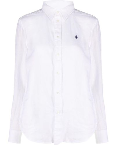 Polo Ralph Lauren Chemise en lin à logo Polo Pony - Blanc