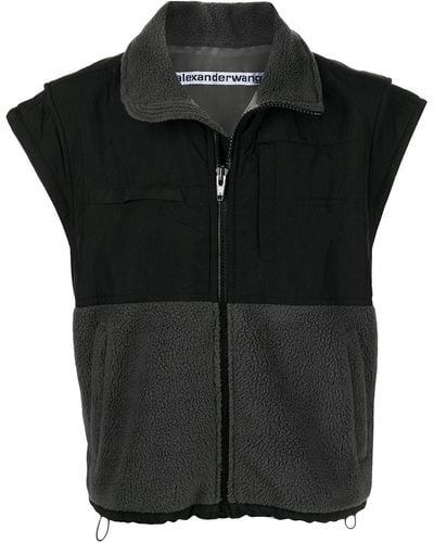 Alexander Wang Paneled Fleece Gilet - Black