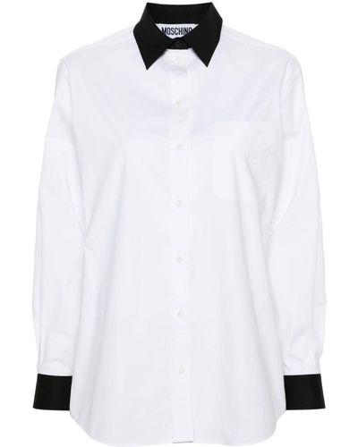 Moschino Question Mark-print Cotton Shirt - White