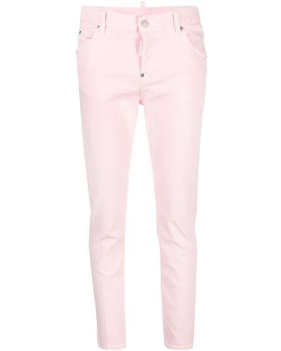 DSquared² Tief sitzende Tapered-Jeans - Pink