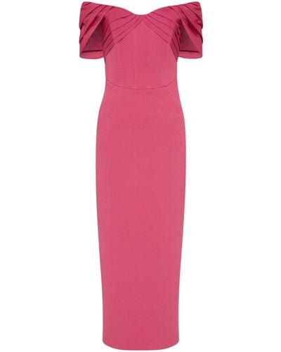Rebecca Vallance Anais Off-shoulder Midi Dress - Pink