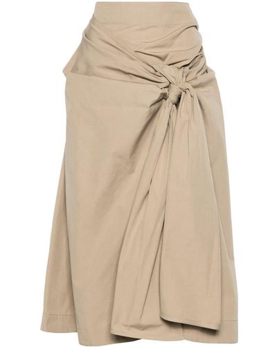 Bottega Veneta Skirt With Knotted Detail - Natural