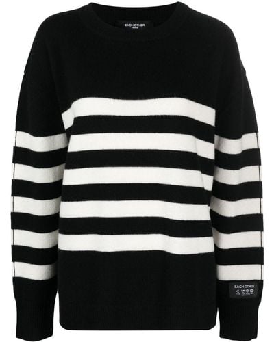 Each x Other Striped Wool Sweater - Black