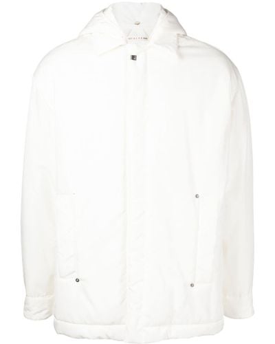 1017 ALYX 9SM White Cotton Blend Padded Hooded Jacket
