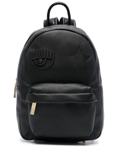 Chiara Ferragni Eye Star-embroidered Backpack - Black