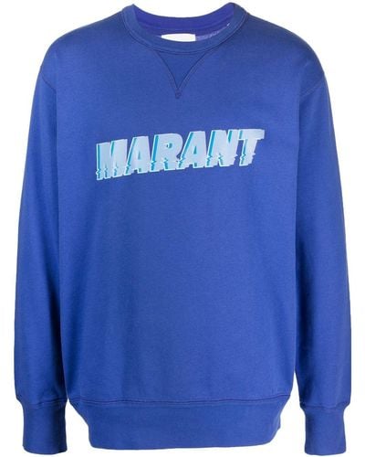 Isabel Marant Sweat en coton à logo imprimé - Bleu