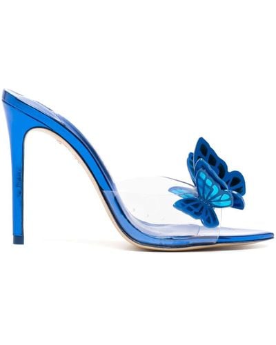 Sophia Webster Vanessa 110mm Butterfly-appliqué Mules - Blue