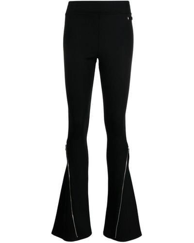 Monse Leggins acampanados con detalle de cremallera - Negro