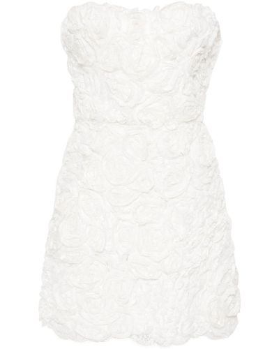 Ermanno Scervino Floral-appliqué Lace Mini Dress - White