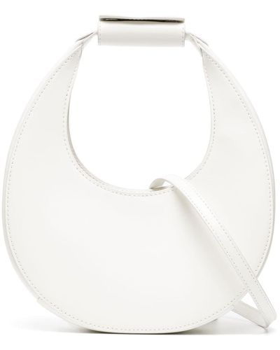 STAUD Moon Leather Shoulder Bag - White