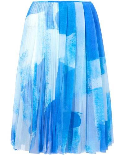 Proenza Schouler Judy Graphic-print Pleated Skirt - Blue
