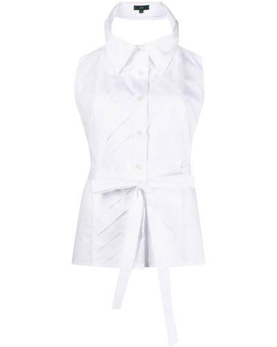 Jejia Open-back Pleat-detail Shirt - White