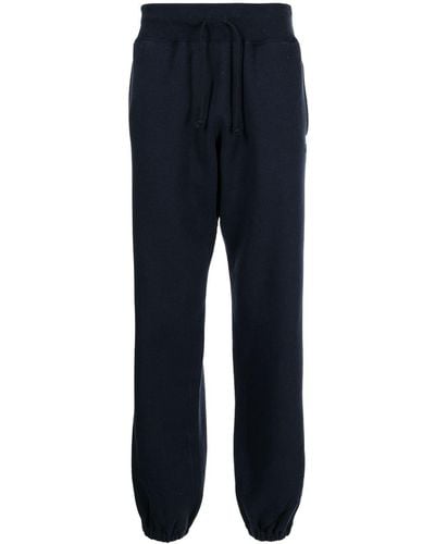 Undercover Logo-embroidered Drawstring Cotton Track Pants - Blue