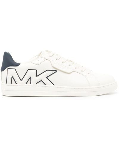 Michael Kors Keating Logo-appliqué Leather Sneakers - White