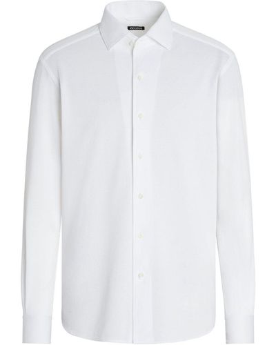 ZEGNA Long-sleeve Cotton Shirt - White